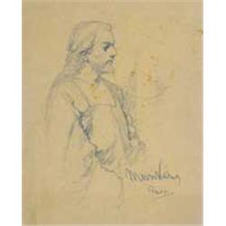 Mihály Munkácsy (1844-1900) - Man portrait 