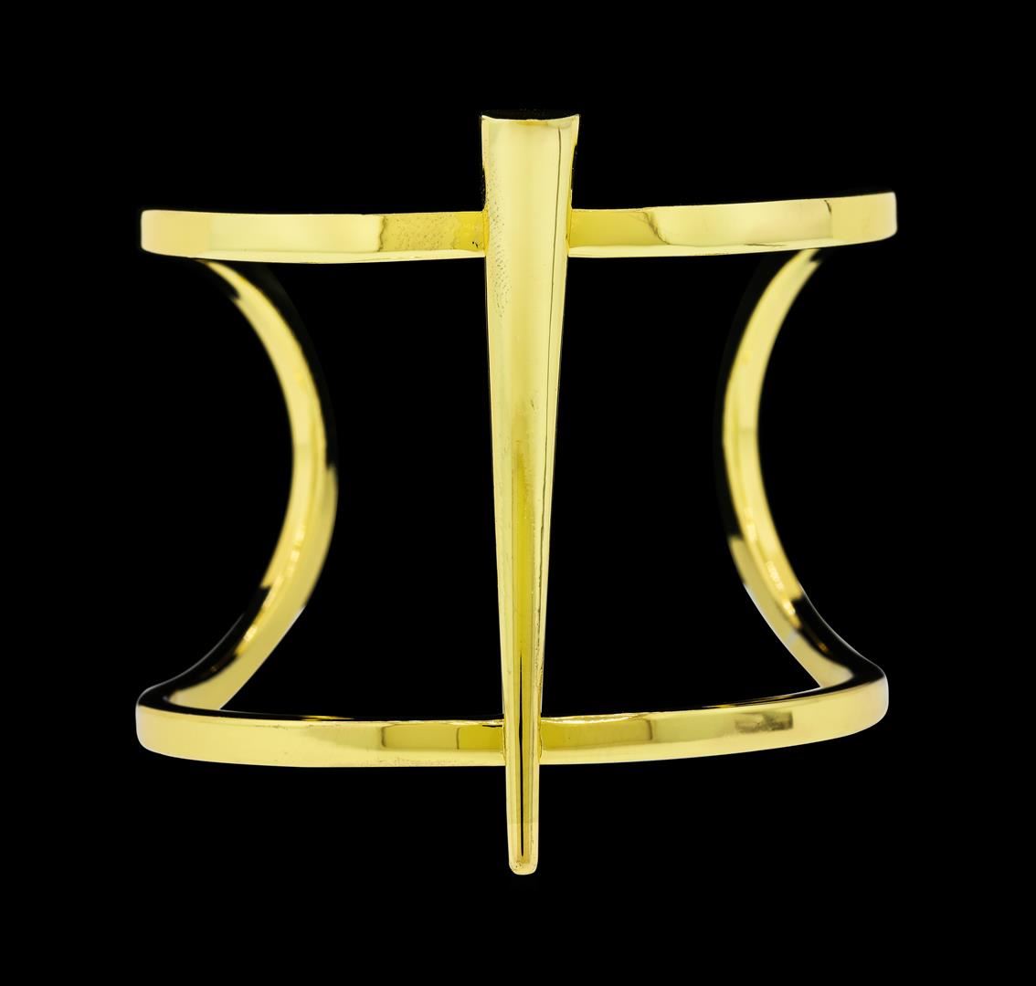 Long Spike Cuff Bracelet Gold Plated