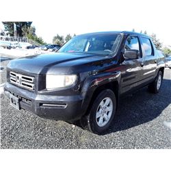 G4 --  2007 HONDA RIDGELINE CREWCAB , Black , 248786  KM's