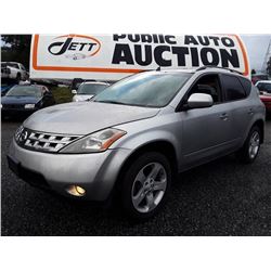 J2 -- 2004 NISSAN MURANO, SUV, GREY, 225615 KM DEC'S  REBUILT