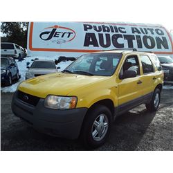 K3 --  2002 FORD ESCAPE XLS , Yellow , 190718  KM's