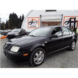M2 --  2000 VW JETTA GLS , Black , 275291  KM's