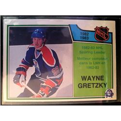 1983-84 O-Pee-Chee Wayne Gretzky Card #217 NHL Scoring Leaders