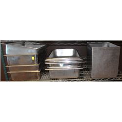 SHELF OF ASSORTED STAINLESS STEEL INSERTS