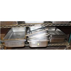 SHELF OF ASSORTED STAINLESS STEEL INSERTS