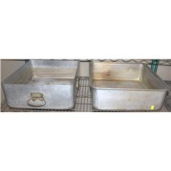 LOT OF 2 LARGE ROASTING PANS