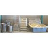 Image 1 : SHELF OF ASSORTED SIZE DRY INGREDIENT STORAGE BINS