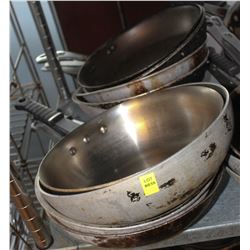 LOT OF 10 FRYING PANS