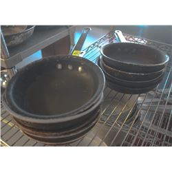 LOT OF 9 SMALL FRYING PANS