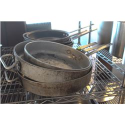 LOT OF 8 LARGE FRYING PANS