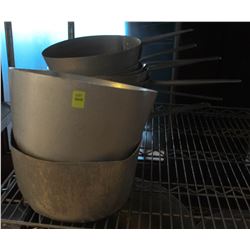 LOT OF 7 ALUMINUM SAUCE PANS