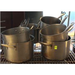 LOT OF 10 STAINLESS STEEL SAUCE PANS