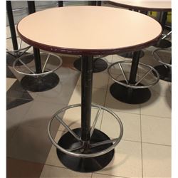 31" ROUND BLACK BASE  BAR TABLE W/ FOOT RAIL
