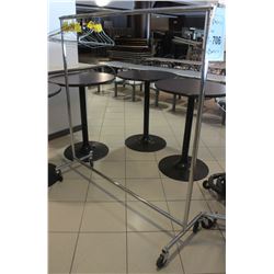 CHROME BASE COAT RACK ON CASTORS