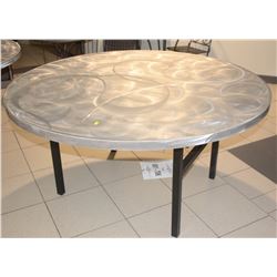 5FT ROUND BRUSHED ALUMINUM FOLDING TABLE