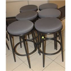 LOT OF 6 BLACK FRAMED BAR STOOL