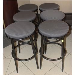 LOT OF 6 BLACK FRAMED BAR STOOL