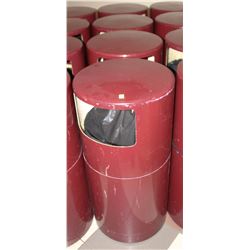 LOT OF 4 BURGUNDY GARBAGE BINS