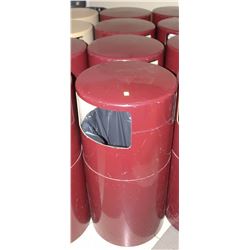 LOT OF 4 BURGUNDY GARBAGE BINS