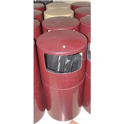 LOT OF 4 GARBAGE BINS 2 BURGUNDY & 2 OFF-WHITE