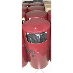 LOT OF 4 BURGUNDY GARBAGE BINS