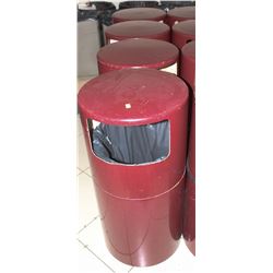 LOT OF 4 BURGUNDY GARBAGE BINS