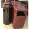 Image 1 : LOT OF 5 GARBAGE BINS 4 BURGUNDY & 1 BLACK