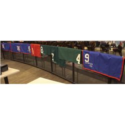 LOT OF 8 NUMBERED SADDLE CLOTHS