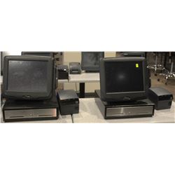 LOT OF 2 RADIANT POS SYSTEM W/ CASH DRAWER &