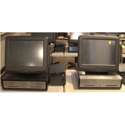 LOT OF 2 RADIANT POS SYSTEM W/ CASH DRAWER &
