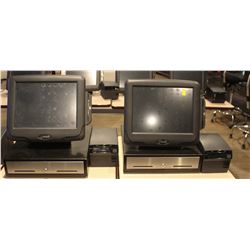 LOT OF 2 RADIANT POS SYSTEM W/ CASH DRAWER &