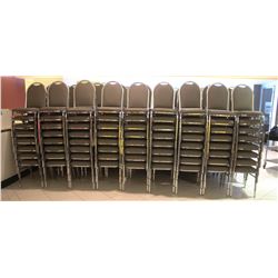 LOT OF 72 STACKING CHAIRS WITH CHROME LEGS