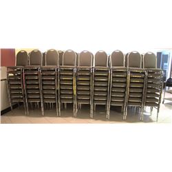 LOT OF 72 STACKING CHAIRS WITH CHROME LEGS