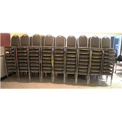 LOT OF 72 STACKING CHAIRS WITH CHROME LEGS