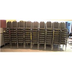 LOT OF 72 STACKING CHAIRS WITH CHROME LEGS