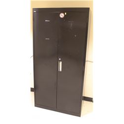 BLACK 2 DOOR STORAGE CABINET