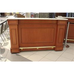 LARGE STAINLESS STEEL & WOOD PORTABLE BEVERAGE