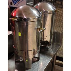 LOT OF 2 STAINLESS STEEL SOUP URN