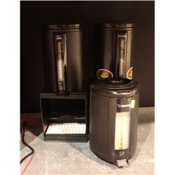 LOT OF 3 COFFEE DISPENSER WITH TWO STAND