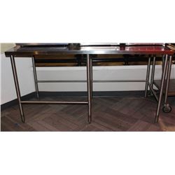STAINLESS STEEL TABLE WITH BACKSPLASH