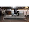 Image 1 : STAINLESS STEEL TABLE ON CASTORS  W/ BACKSPLASH