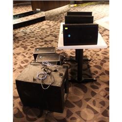 LOT OF 6 RENKUS HEINZ SPEAKERS & 1 BOOMBOX