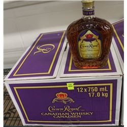CASE OF 12 BOTTLES CROWN ROYAL CANADIAN WHISKEY
