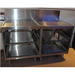 PAIR OF STAINLESS STEEL STORAGE CABINET W/