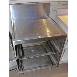 STAINLESS STEEL STORAGE CABINET W/ BACKSPLASH