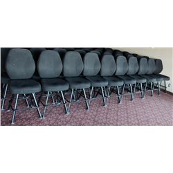 LOT OF 10 BLACK FABRIC CASINO CHAIRS