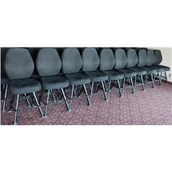 LOT OF 10 BLACK FABRIC CASINO CHAIRS