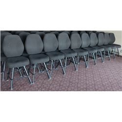 LOT OF 10 BLACK FABRIC CASINO CHAIRS