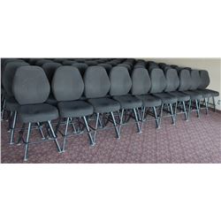 LOT OF 10 BLACK FABRIC CASINO CHAIRS