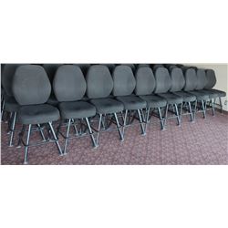 LOT OF 10 BLACK FABRIC CASINO CHAIRS